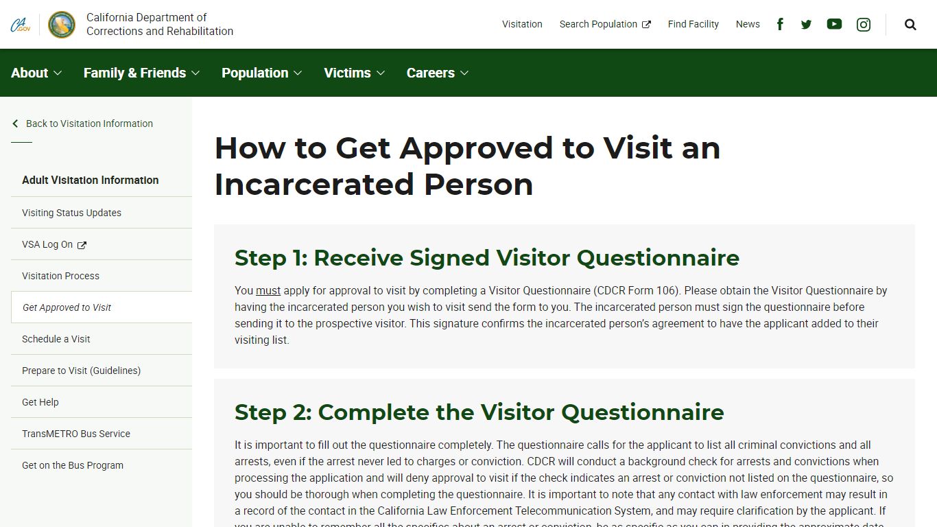 How to Get Approved to Visit an Incarcerated Person